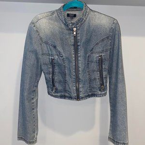 Guess Jeans Authentic Stretch Cropped Jean Jacket (Size XS)